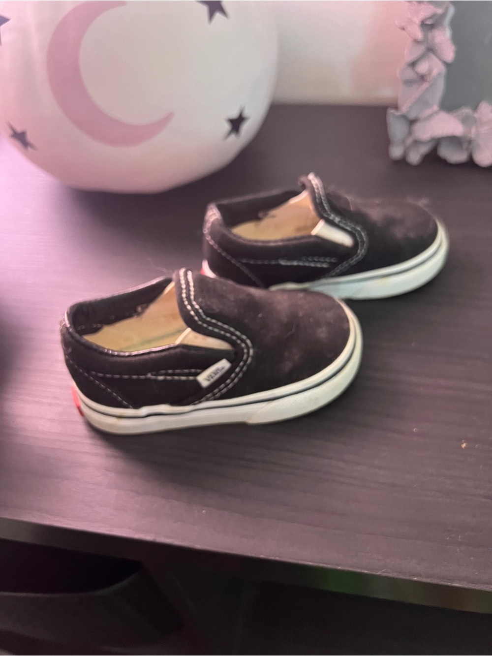 Vans Kids Black and White Slip-On Sneakers